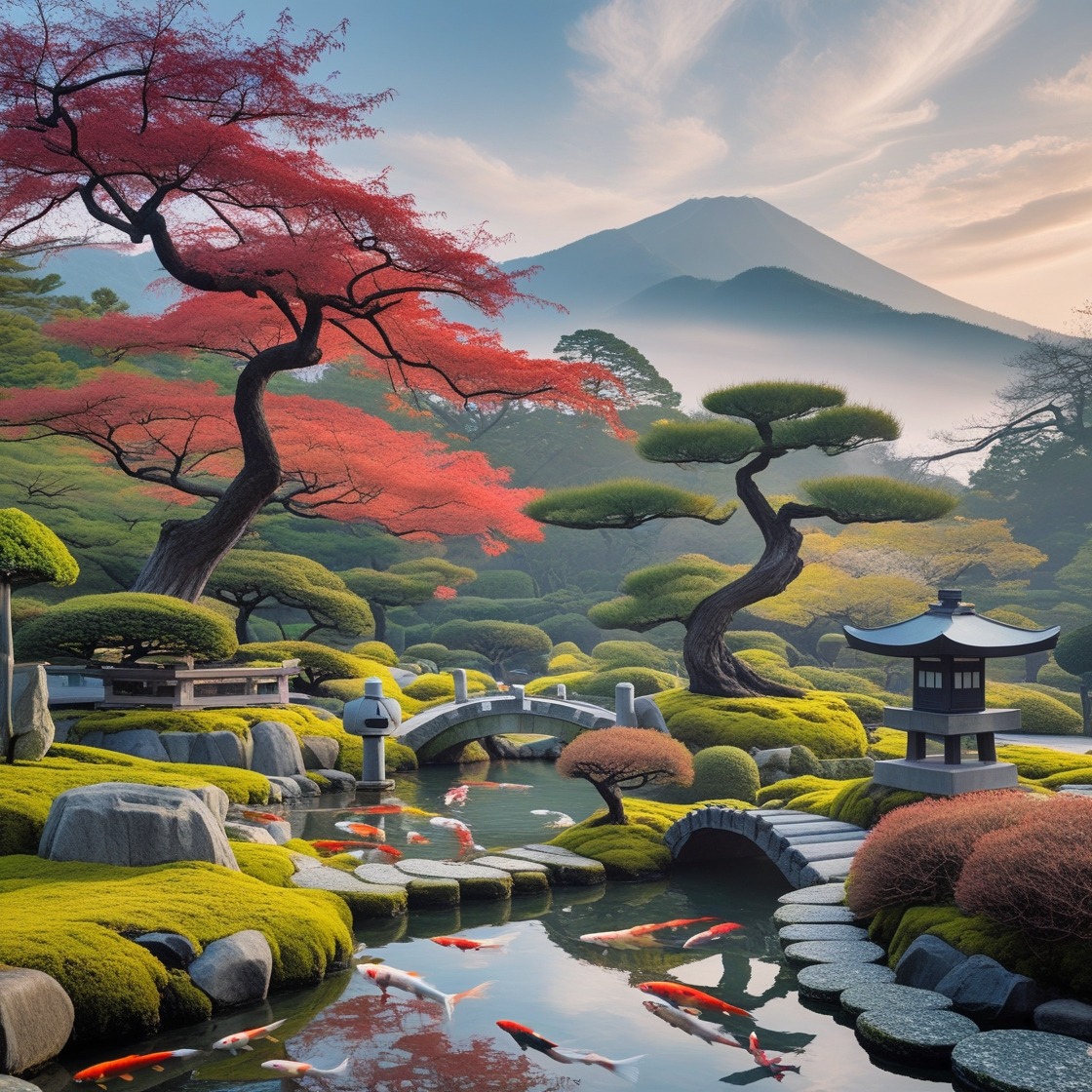 Japonská zahrada by AI